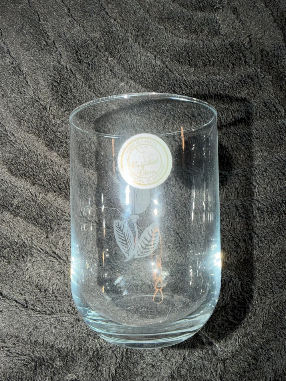 Tulip Etched Stemless Glass - Clear